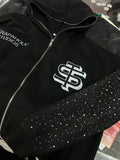 Rhinestone Statement Zip Up
