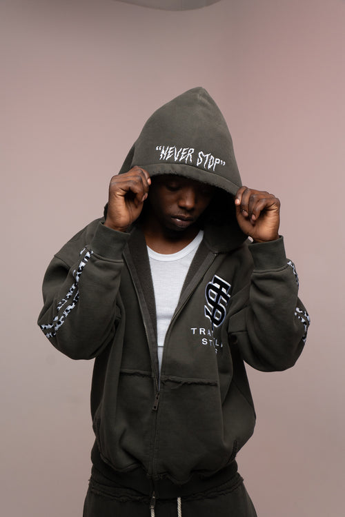 Snow Leapord Zip Up